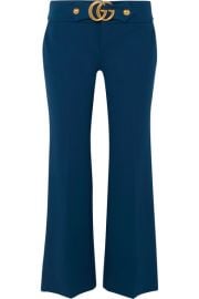 Gucci   Cropped embellished crepe flared pants at Net A Porter