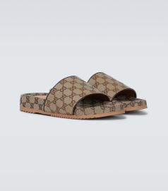 Gucci - GG Supreme canvas slides at Mytheresa