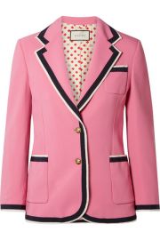 Gucci - Grosgrain-trimmed cady blazer at Net A Porter