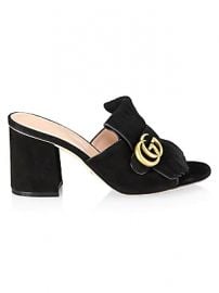 Gucci - Marmont Suede Sandals at Saks Fifth Avenue