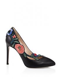 Gucci - Ophelia Floral-Embroidered Leather Pumps at Saks Fifth Avenue