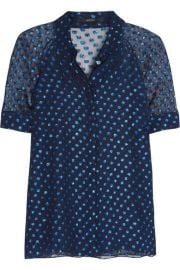 Gucci   Polka-dot silk-blend chiffon blouse at Net A Porter