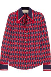 Gucci   Printed silk crepe de chine shirt at Net A Porter