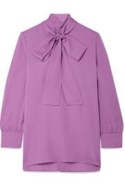 Gucci - Pussy-bow silk-crepe blouse at Net A Porter