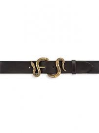 Gucci - Snake Buckle Leather Belt at Saks Fifth Avenue