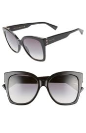 Gucci 54mm Square Sunglasses in Shiny Solid Black/grey Grad at Nordstrom