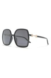 Gucci 58mm Square Rectangle Sunglasses in Black Black Grey at Nordstrom Rack at Nordstrom Rack