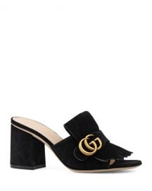 Gucci 75mm Marmont Suede Slide at Neiman Marcus