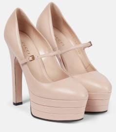 Gucci Angel 95 Leather Mary Jane Platform Pumps at Mytheresa