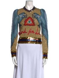 Gucci Appliqu d Sequin embellished Intarsia Knitted Sweater and Skirt at The Real Real