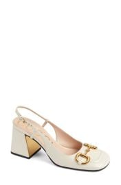 Gucci Baby Horsebit Slingback Pump in Mystic White Size 5.5Us at Nordstrom