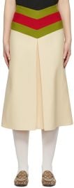 Gucci Beige Chevron Cady Skirt at ssense