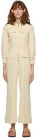 Gucci Beige Leather Belted Jumpsuit at ssense