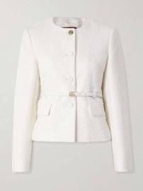 Gucci Belted cotton blend boucl jacket at Net a Porter