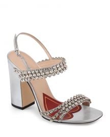 Gucci Bertie Crystal Strappy Sandals at Neiman Marcus