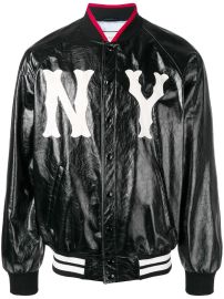 Gucci Black New York Yankees Edition Leather Bomber SSENSE at Ssense