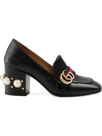 Gucci Black Pearl Heel 80 Leather Pumps - Farfetch at Farfetch