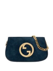 Gucci Blondie Suede Shoulder Bag - at Farfetch