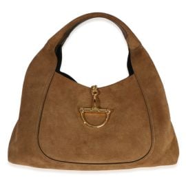 Gucci Brown Suede Horsebit Maxi Shoulder Bag at Poshmark