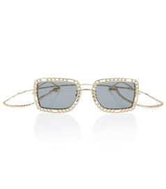 Gucci Chainlink rectangular sunglasses at Mytheresa