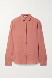 Gucci Checked silk crepe shirt at Net a Porter