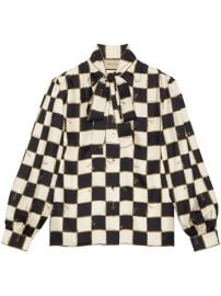 Gucci Checkerboard Silk Shirt - at Farfetch