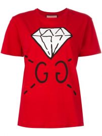 Gucci Diamond Print Logo T-shirt at Farfetch