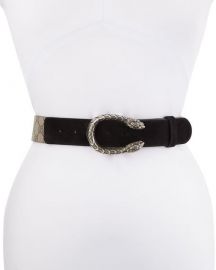 Gucci Dionysus GG Supreme Canvas Belt w  Double Tiger Head Buckle at Neiman Marcus