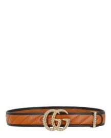 Gucci Double G Leather Tourchon Belt at Tradesy