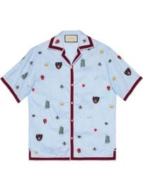 Gucci Embroidered Cotton Bowling Shirt - Farfetch at Farfetch