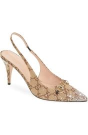 Gucci Erin Crystal Embellished Pointed Toe Slingback Pump at Nordstrom
