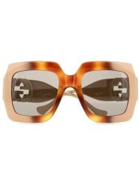 Gucci Eyewear chain-strap Square Sunglasses Brown at Farfetch