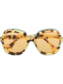 Gucci Eyewear tortoiseshell-effect oversize-frame Sunglasses Brown at Farfetch