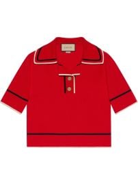 Gucci Fine Knit Polo Top - at Farfetch