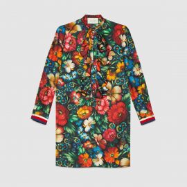 Gucci Floral Print Silk Dress at Gucci