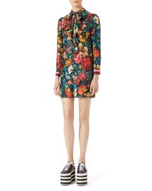 Gucci Floral Print Silk Dress at Neiman Marcus