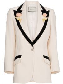 Gucci Flower Embroidered Wool Jacket at Farfetch