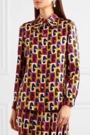 Gucci G sequence Button down Silk Shirt in Multicolour at Net a Porter