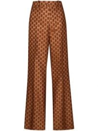 Gucci GG Jacquard Flared Trousers - Farfetch at Farfetch