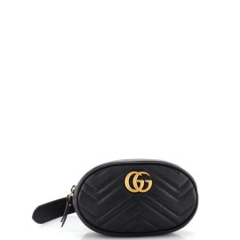 Gucci GG Marmont Belt Bag Matelasse Leather Black 28385717 at Rebag