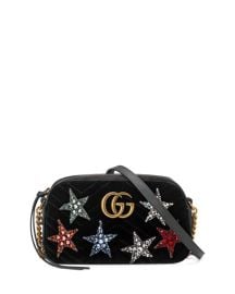 Gucci GG Marmont Crystal-Star Velvet Camera Bag at Neiman Marcus