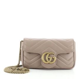 Gucci GG Marmont Flap Bag Matelasse Leather Super Mini Neutral 831631 at Rebag