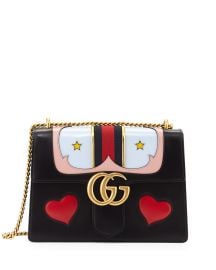 Gucci GG Marmont Medium Web Heart Shoulder Bag  Black Multi at Neiman Marcus