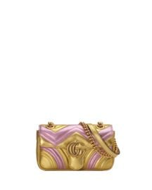 Gucci GG Marmont Mini Quilted Metallic Leather Shoulder Bag at Neiman Marcus