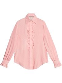 Gucci GG Silk Ruffle Shirt - at Farfetch