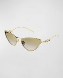 Gucci GG Star Embellished Metal Cat-Eye Sunglasses at Neiman Marcus