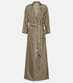 Gucci GG Supreme Silk Wrap Dress at Mytheresa