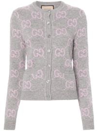 Gucci GG Supreme Wool Cardigan Grey at Farfetch