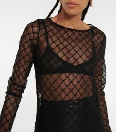 Gucci GG Tulle Long Sleeve Top at Mytheresa