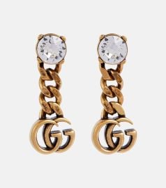 Gucci GG crystal embellished drop earrings at Mytheresa